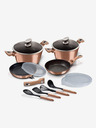 Berlingerhaus Geschirrset mit Marmoroberfläche 13 tlg. Rosegold Metallic Line BERLINGERHAUS