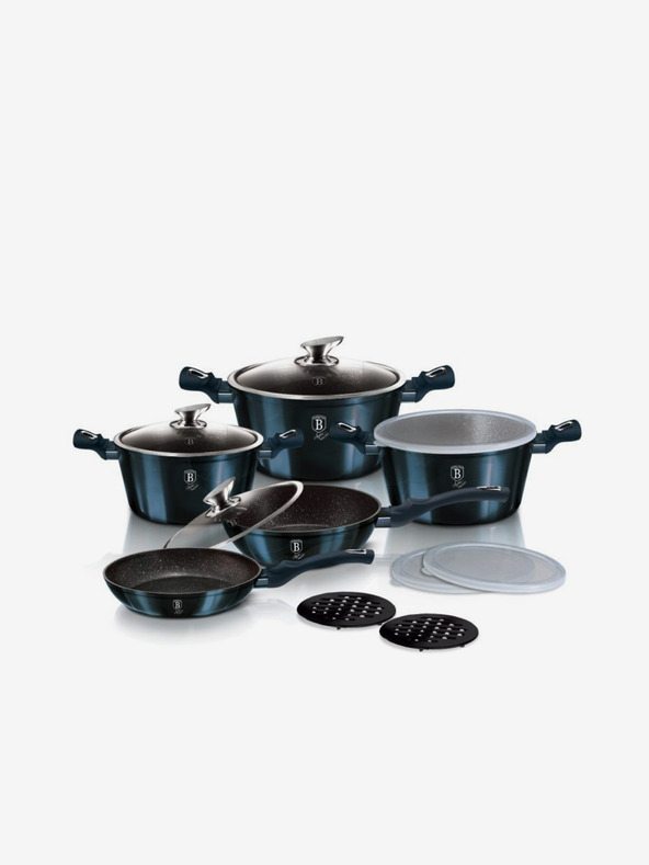 Berlingerhaus 13er-Set Aquamarin Metallic Line BERLINGERHAUS Geschirr mit Marmoroberfläche