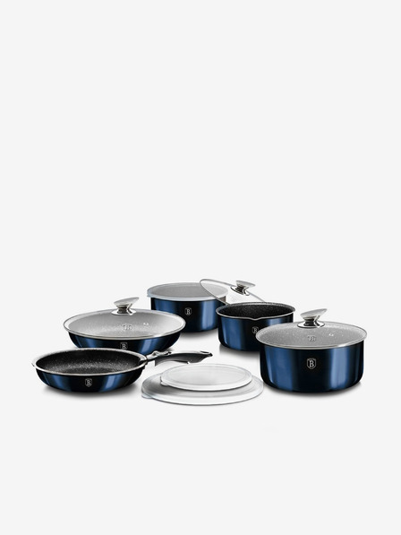 Berlingerhaus Kochtopfset mit abnehmbarem Griff 12-teilig Aquamarin Edition BERLINGERHAUS