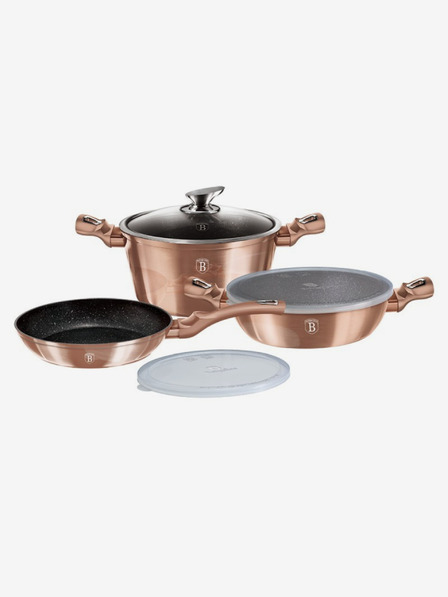 Berlingerhaus Geschirrset mit Marmoroberfläche 6-tlg. Rosegold Metallic Line BERLINGERHAUS