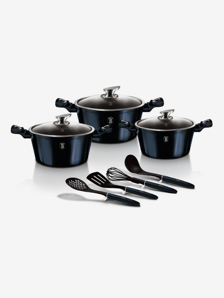 Berlingerhaus Kochgeschirr-Set mit Marmoroberfläche 10-teilig BERLINGERHAUS Aquamarine Metallic Line