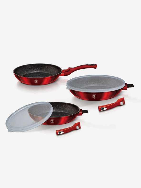 Berlingerhaus Bratpfanne mit abnehmbarem Griff 5er Set Burgundy Metallic Line BERLINGERHAUS