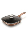 Berlingerhaus Grillpfanne mit Marmoroberfläche und Deckel 28 cm Rosegold Metallic Line BERLINGERHAUS
