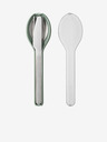 Mepal Mepal Ellipse Edelstahl-Reisebesteck-Set in Silber und Grün