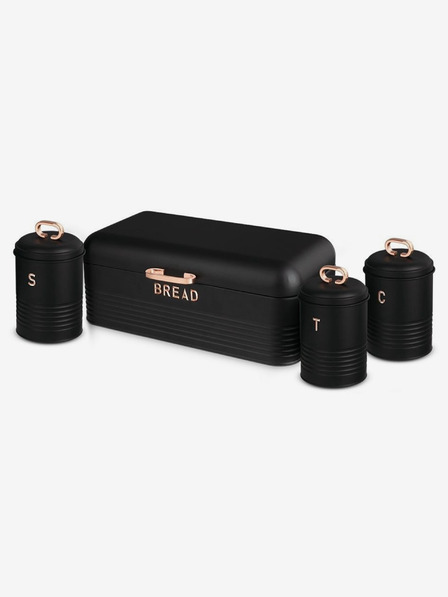 Berlingerhaus Brot- und Lebensmitteldosenset 4-teilig Black Rose Collection BERLINGERHAUS