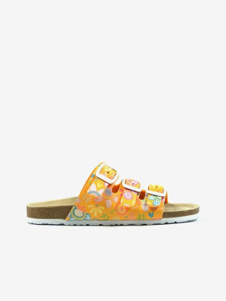 Richter Orange geblümte Richter-Pantoffeln für Mädchen