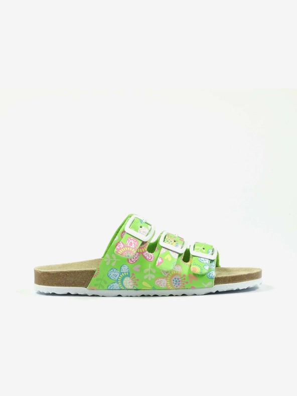Richter Grüne geblümte Richter-Slipper für Mädchen
