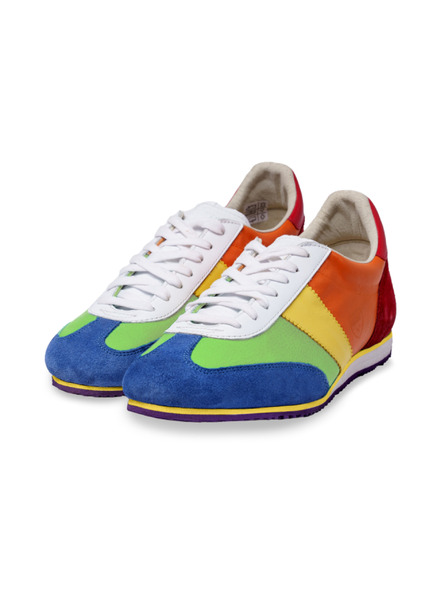 BOTAS *** Herren Lederturnschuhe / Sneakers Regenbogen Botas Classic Rainbow