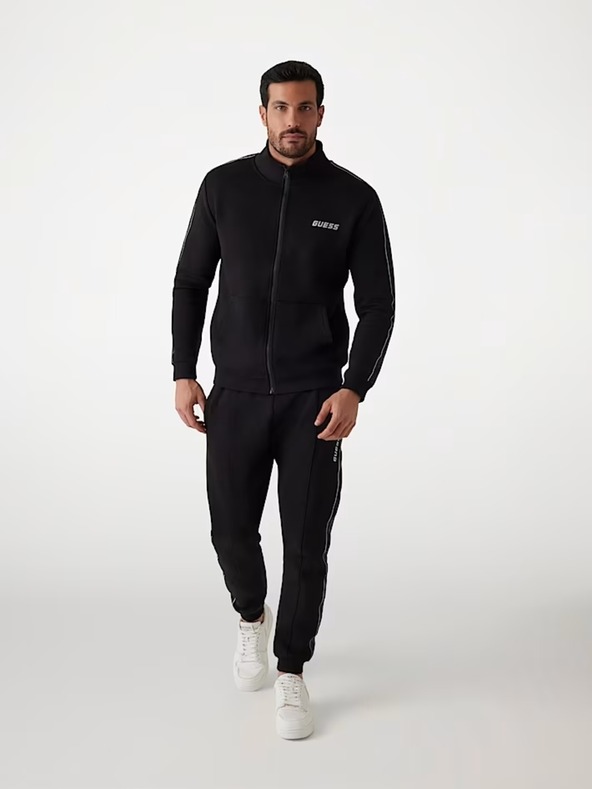 Guess Jeans Herren schwarzes Sweatshirt mit seitlichem Logo Guess Jeans