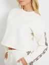Guess Jeans Damen weißes Sweatshirt mit seitlichem Logo Guess Jeans