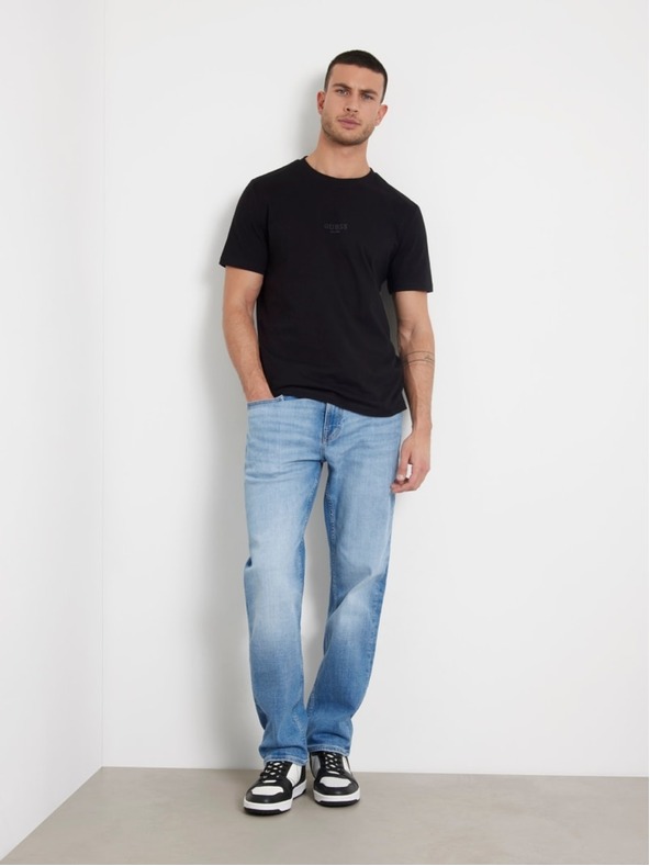 Guess Jeans Herren Schwarzes Slim Fit T-Shirt jblk Guess Jeans