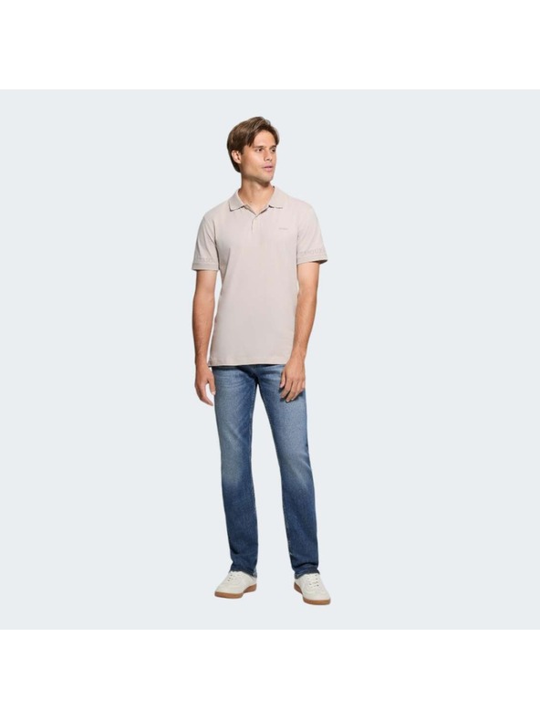 Guess Jeans Herren Beige Poloshirt Nolan Guess Jeans