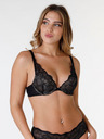 Wonderbra Schwarzer Damen-Spitzen-Push-up-BH Wonderbra GLAMOUR TRIANGLE PUSH-UP BRA