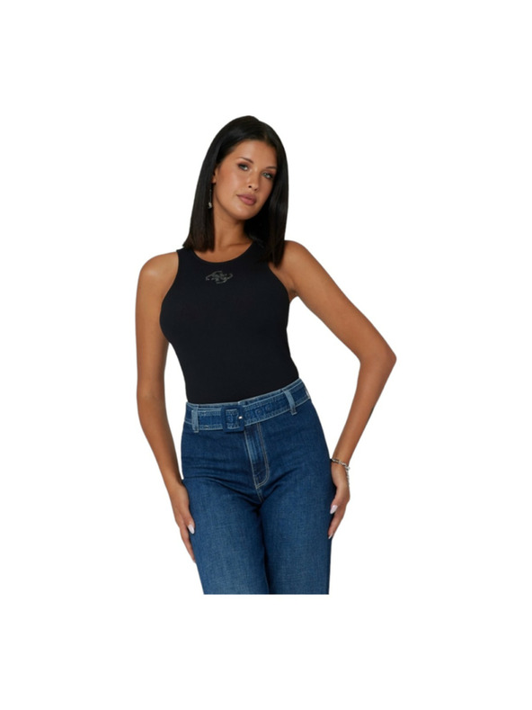 Guess Jeans Damen schwarzes Top mit 4G-Logo Guess Jeans