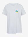 DOBRO Weißes Oversize-T-Shirt für Damen No need for words aus der Kollektion DOBRO. for Ukraine