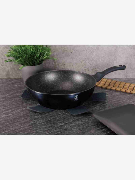 Berlingerhaus Wok-Pfanne mit Marmoroberfläche 30 cm BERLINGERHAUS Metallic Line Aquamarine Edition