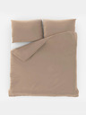 Kvalitex Französische Baumwollbettwäsche einfarbig 220x200, 70x90cm beige