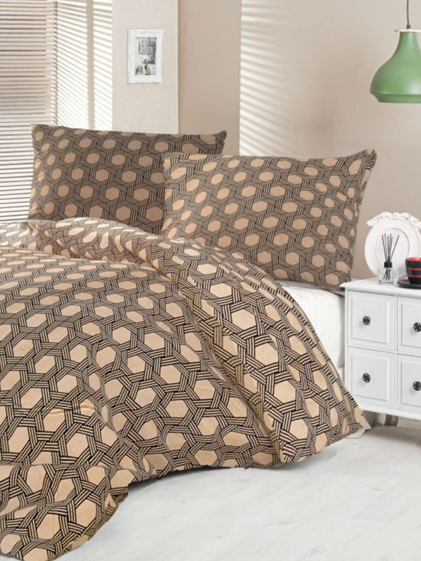 Kvalitex Satin-Bettwäsche Luxury Collection 140x200, 70x90cm Carero beige Kvalitex