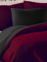 Kvalitex Satin-Französische Bettwäsche LUXURY COLLECTION 1+2, 240x200, 70x90cm bordeaux / schwarz Kvalitex