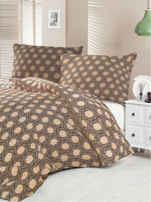Kvalitex Satin French bedding set Luxury Collection 1+2, 240x200, 70x90cm Carero beige Kvalitex
