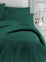 Kvalitex Französische Satin-Bettwäsche mit Streifen 1+2, 220x200, 70x90cm DARK GREEN