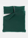 Kvalitex Französische Satin-Bettwäsche mit Streifen 1+2, 220x200, 70x90cm DARK GREEN
