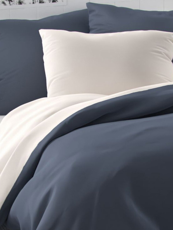 Kvalitex LUXURY COLLECTION Satin-Bettwäsche 140x200, 70x90cm dunkelgrau / weiß