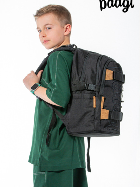 BAAGL  Grauer Schulrucksack Baagl Skate Darkness