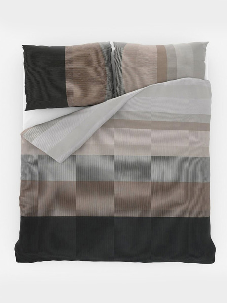 Kvalitex Französische Baumwollbettwäsche DELUX 220x200, 70x90cm NEPTUNE braun