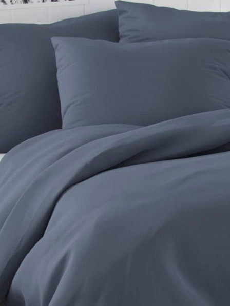 Kvalitex Französische Satin-Bettwäsche LUXURY COLLECTION 1+2, 220x200, 70x90cm dunkelgrau