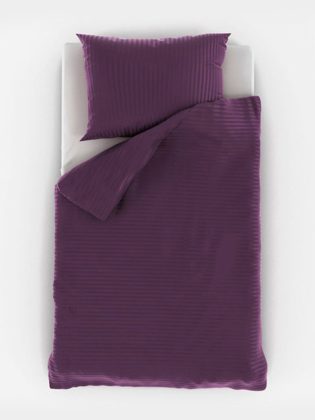 Kvalitex Satin-Bettwäsche mit Streifen 140x200, 70x90cm PURPLE