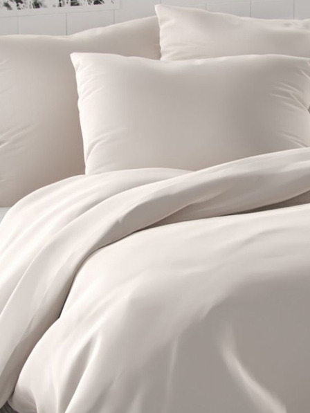 Kvalitex Satinierte französische Leinenbettwäsche LUXURY COLLECTION 1+2, 240x220, 70x90cm weiß