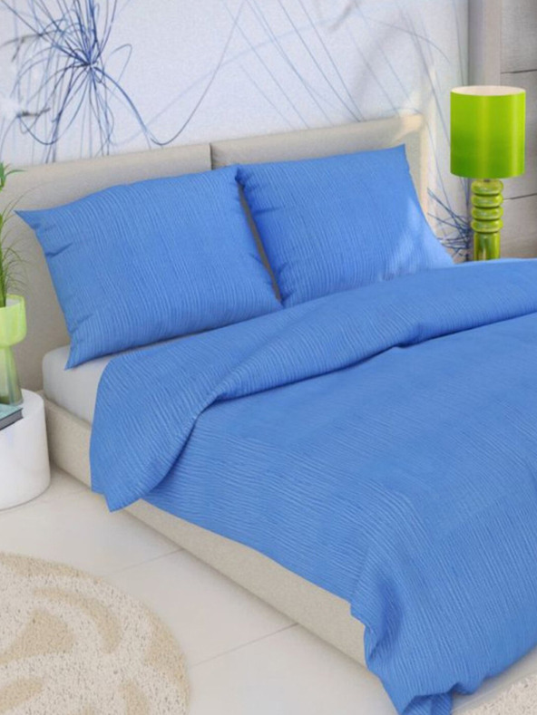 Kvalitex French crepe bedding 220x200, 70x90cm blue Kvalitex