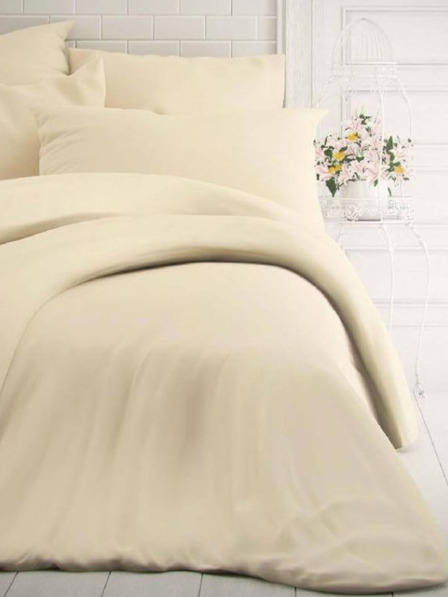 Kvalitex Französische Uni-Baumwollbettwäsche 200x200, 70x90cm off-white