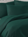 Kvalitex Französische Satin-Bettwäsche LUXURY COLLECTION 1+2, 200x200, 70x90cm dunkelgrün