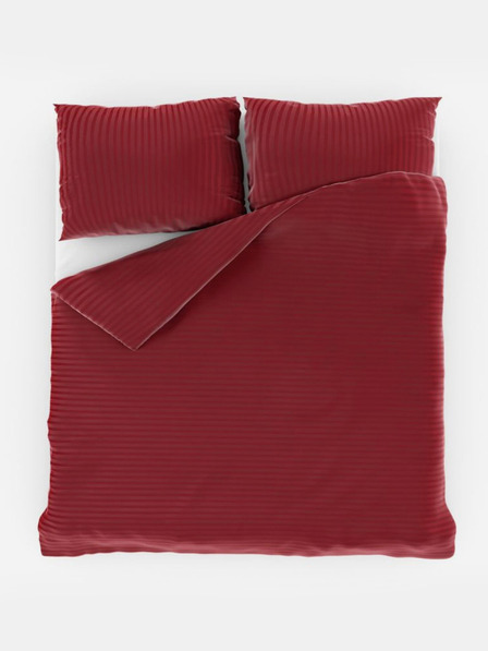 Kvalitex Satinbettwäsche mit Streifen 140x220, 70x90cm RED