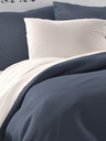Kvalitex Satin-Französische Bettwäsche LUXURY COLLECTION 1+2, 240x200, 70x90cm dunkelgrau / weiß
