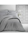 Kvalitex Satin Bettwäsche mit Streifen 140x200, 70x90cm Hellgrau Kvalitex