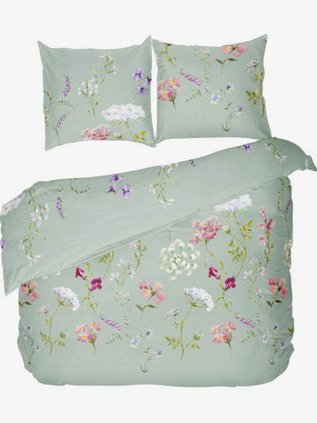 Kvalitex Französische Baumwolle Laken DELUX 200x200, 70x90cm BOTANICA grün