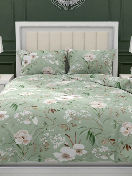 Kvalitex Französische Baumwollbettwäsche DELUX 240x200, 70x90cm MAGNOLIA grün