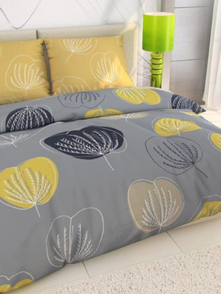 Kvalitex Französische Baumwollbettwäsche DELUX 240x200, 70x90cm GRACE grau