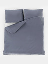 Kvalitex Satin bedding set with stripe 140x200, 70x90cm dark grey Kvalitex