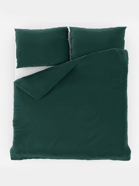 Kvalitex Französisches Satin-Spannbetttuch LUXURY COLLECTION 1+2, 240x220, 70x90cm dunkelgrün