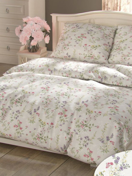 Kvalitex Französische Baumwollbettwäsche PROVENCE COLLECTION 200x200, 70x90cm FLORENCE grau