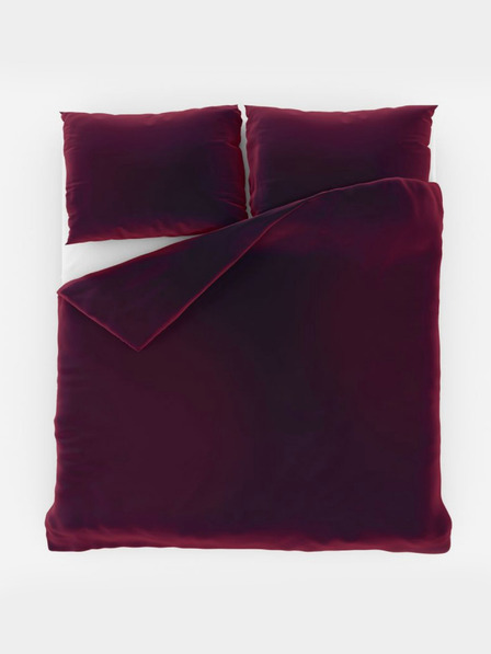 Kvalitex Satin Französisch Bettwäsche LUXURY COLLECTION 1+2, 220x200, 70x90cm Weinrot Kvalitex