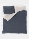 Kvalitex Satin French extended bedding set LUXURY COLLECTION 1+2, 240x220, 70x90cm dark grey / white
