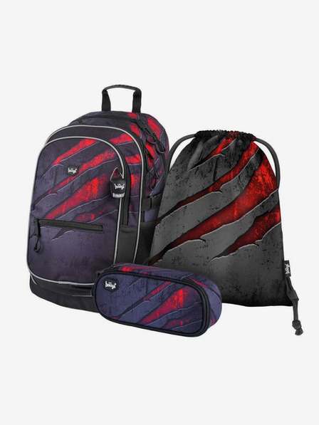 BAAGL  Grau 3er Set Core Lava: Rucksack, Mäppchen, Tasche Baagl