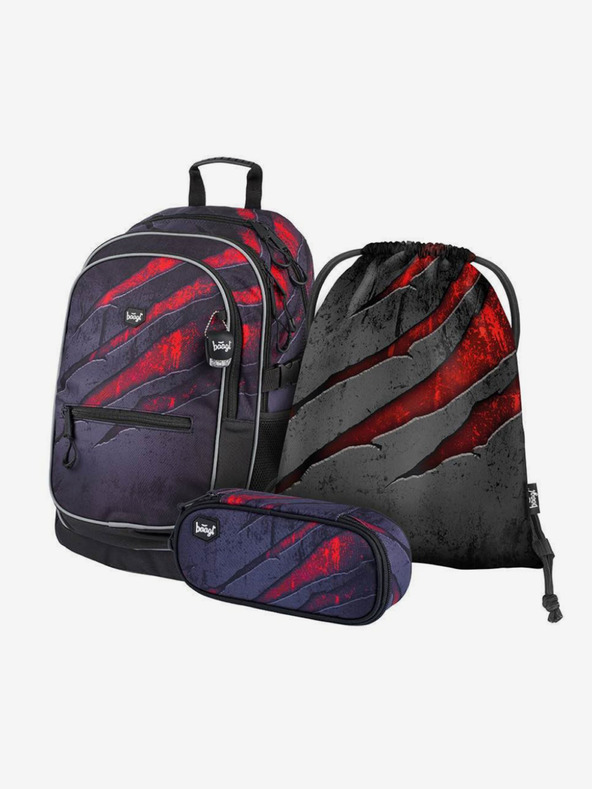 BAAGL  Grau 3er Set Core Lava: Rucksack, Mäppchen, Tasche Baagl