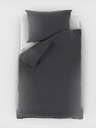 Kvalitex Musselin-Bettwäsche 140x200, 70x90cm dunkelgrau Kvalitex