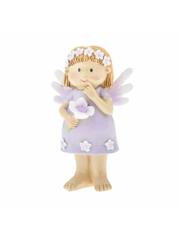 Casa de Engel Polyresin-Fee mit weißer Blume, 12/144